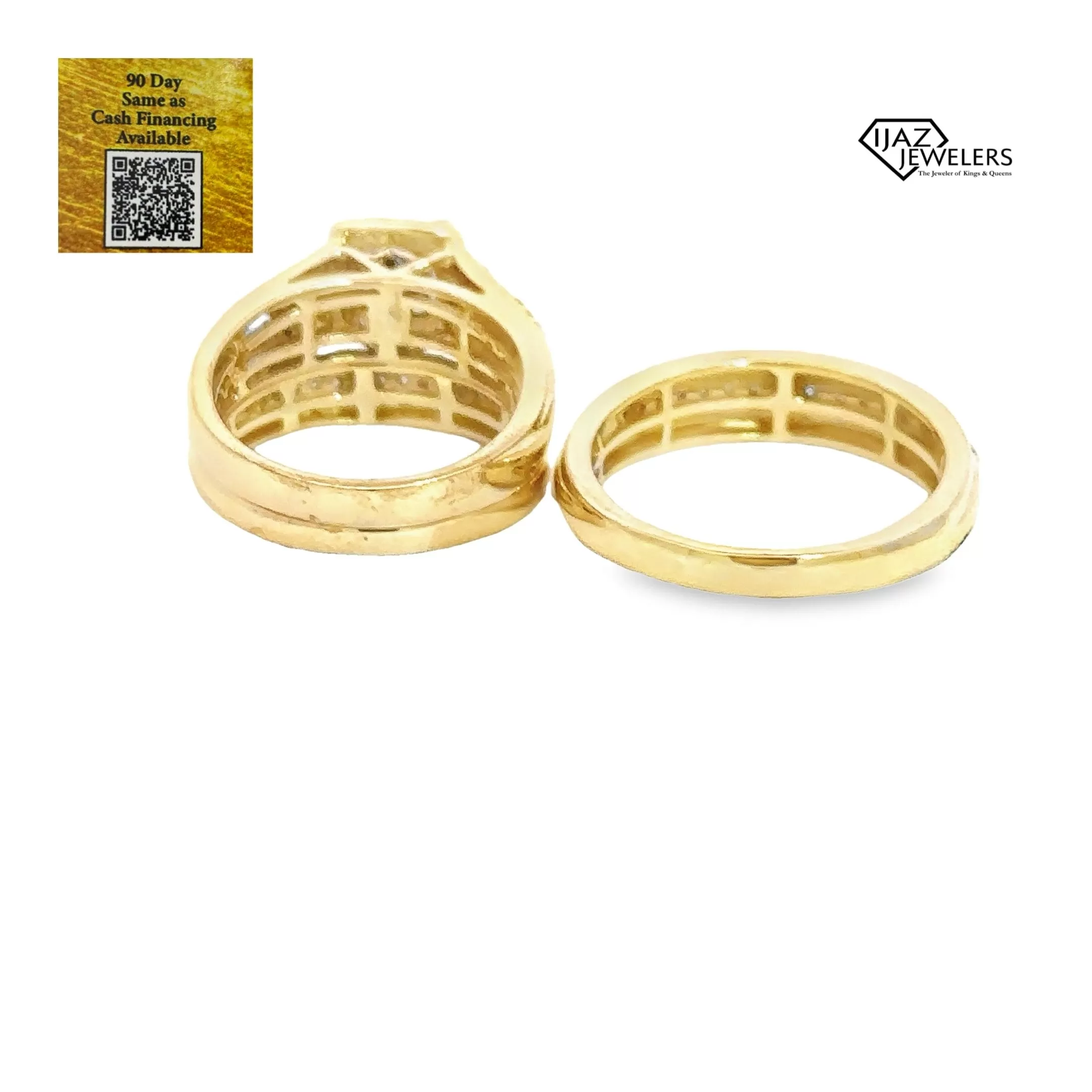 10K Gold 0.75 CTW Diamond Wedding Trio Set