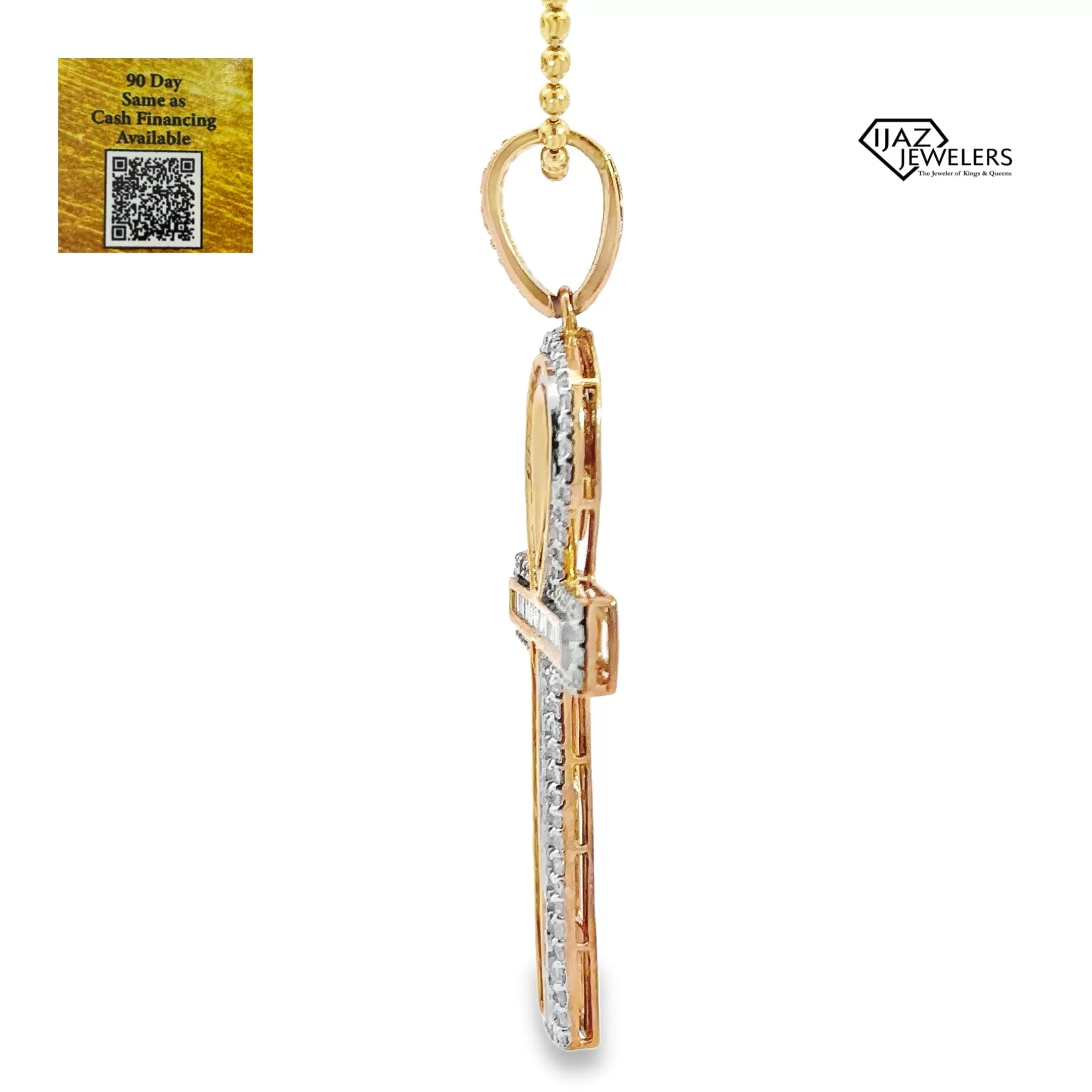 10K Gold 2.00 CTW Diamond Ankh Charm