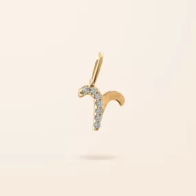 14K Gold Mini Diamond Zodiac Charm