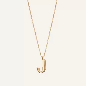 14k Gold Plated Monogram Necklace - J