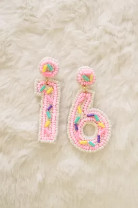 16 Birthday Beaded Earrings