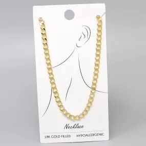 18K Gold Filled Curb Chain Necklace - 18"