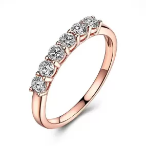 18k Rose Gold 6 Stone Moissanite Anniversary Ring 0.4ct Total