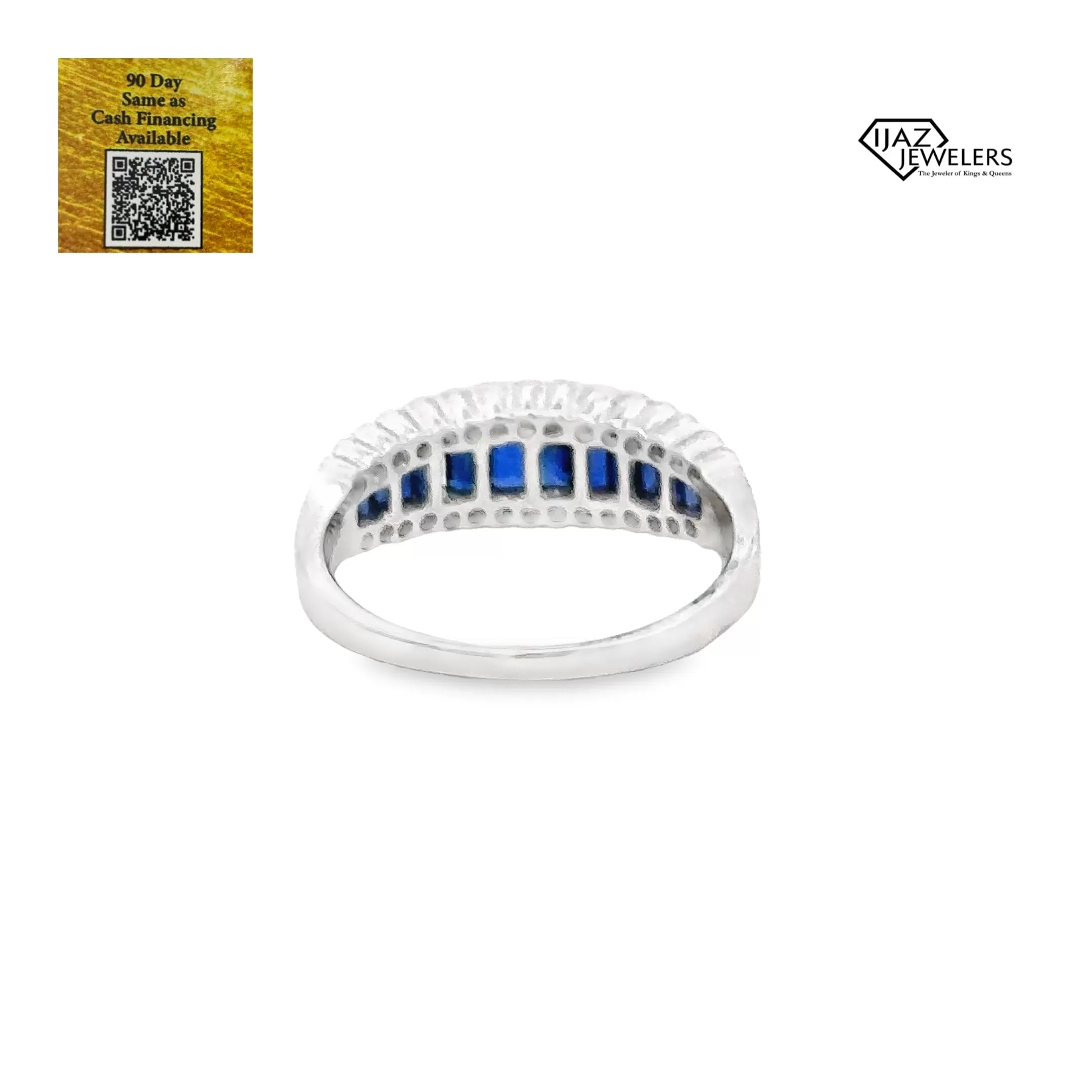 18K White Gold Diamond And Sapphire Ring