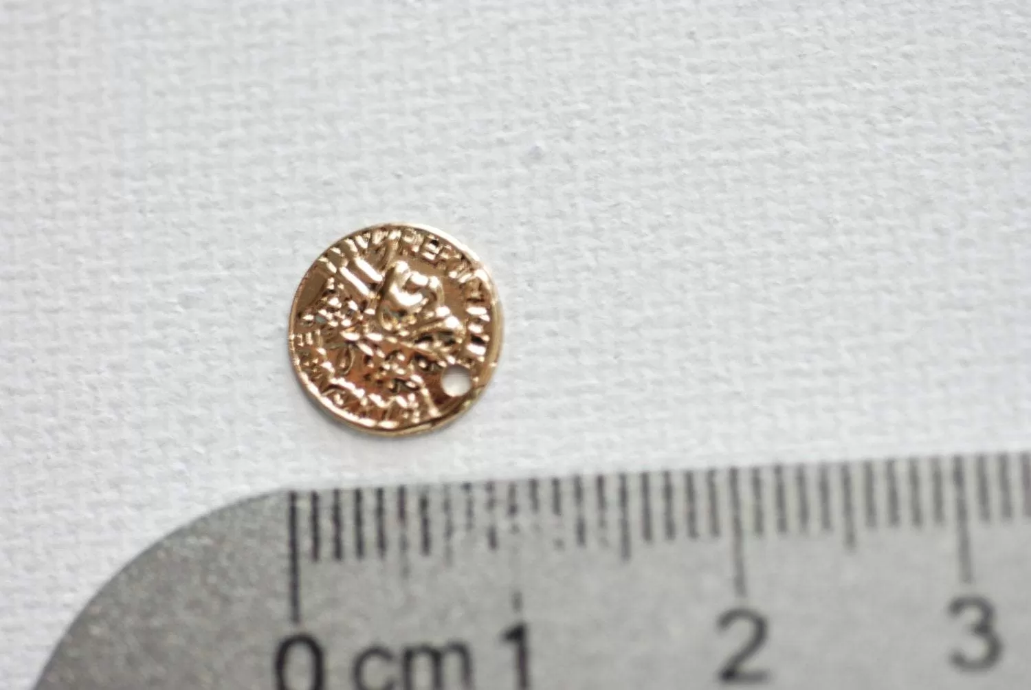 22k gold Coin Charm, Gold Discs, Textured Discs, Greek Coin Pendant, Earring Necklace Findings, Greek Spanish Coins, Ancient Coins, E145