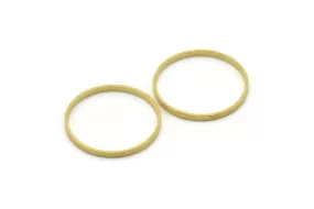 25mm Circle Connectors - 25 Raw Brass Circle Connectors (25x0.8x2mm) D0313