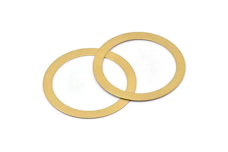 51mm Circle Blanks, 8 Raw Brass Circle Connector Blanks (51x0.70mm) D0516