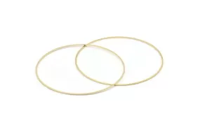 80mm Circle Connectors - 4 Gold Plated Brass Circle Connectors (80x1x1mm) BS 1101 Q1074