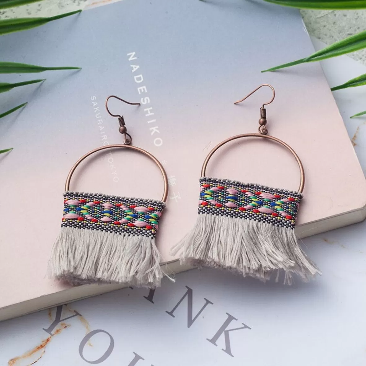 Antique Alloy Bohemian Style Tassel Dangle Drop Earrings