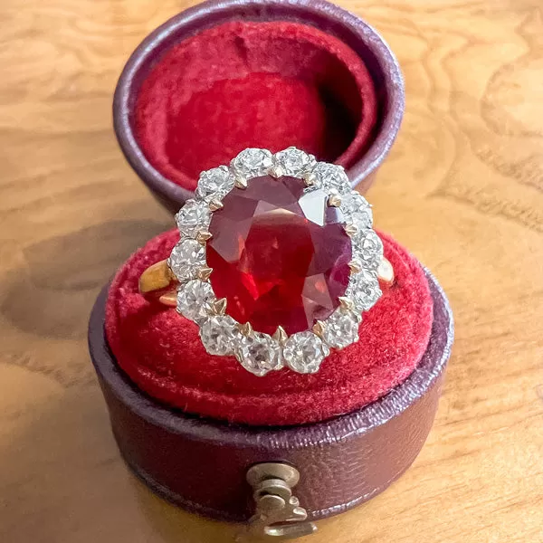 Antique Burmese Ruby & Diamond Ring