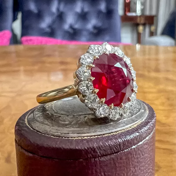 Antique Burmese Ruby & Diamond Ring