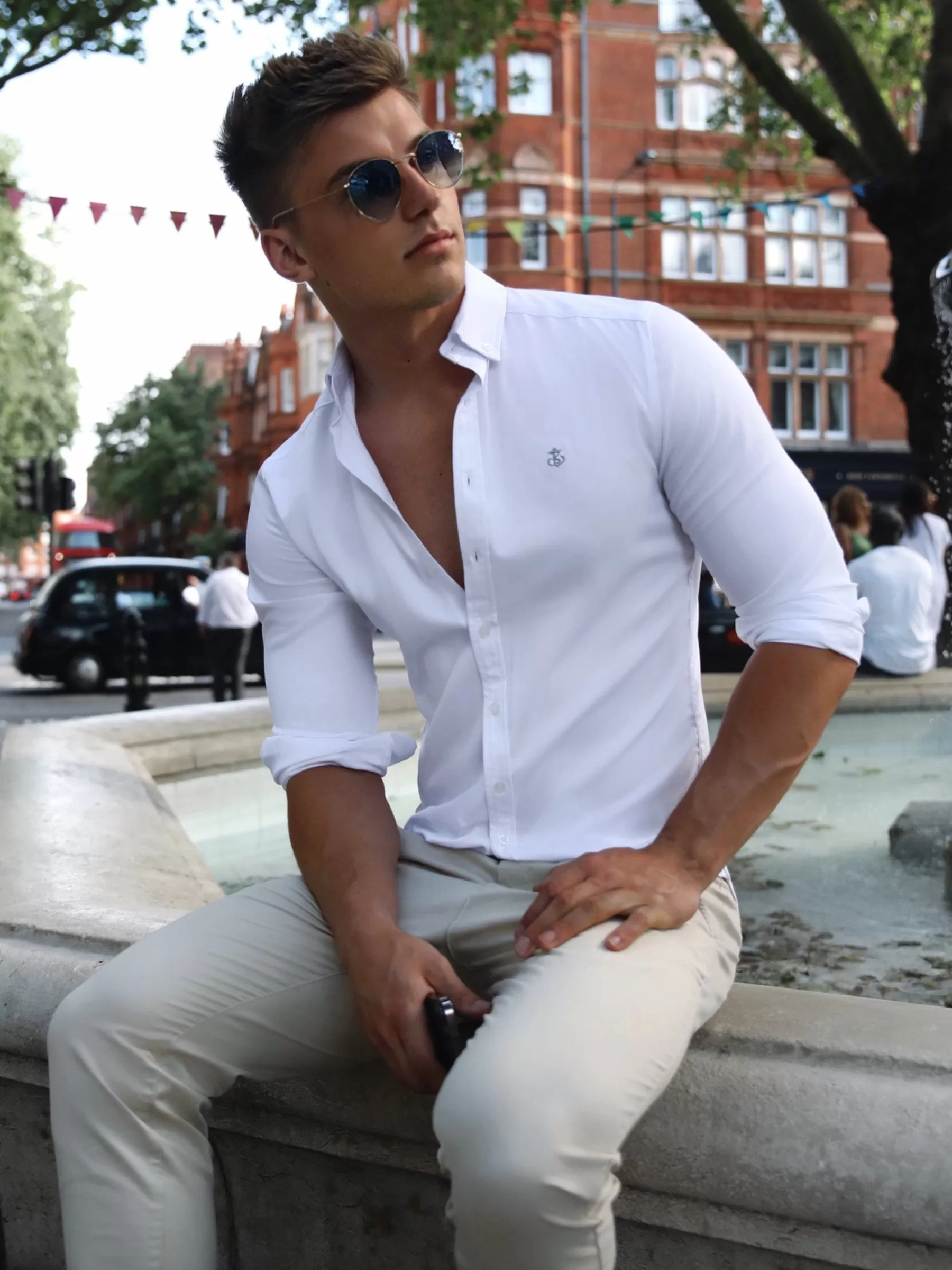 Aylsham Fitted Stretch Shirt - White