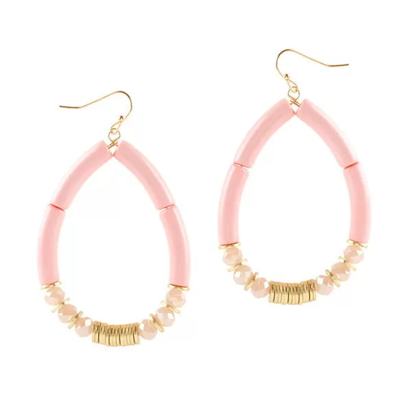 Barbie Theme Glass Bead Teardrop Earrings