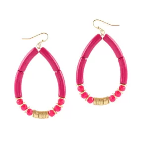 Barbie Theme Glass Bead Teardrop Earrings