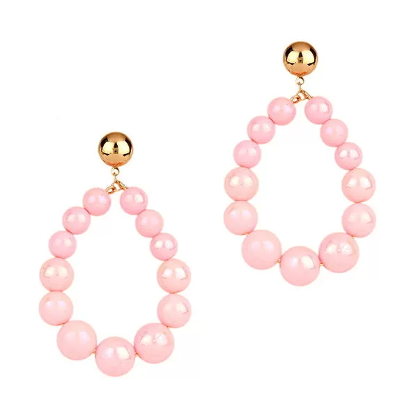 Barbie Theme Pearl Finish Bead Dangle Earrings