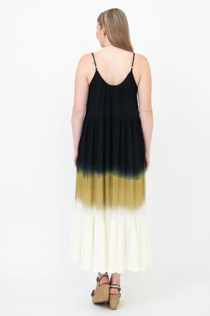 Boha Dress, Black Dip-Dye