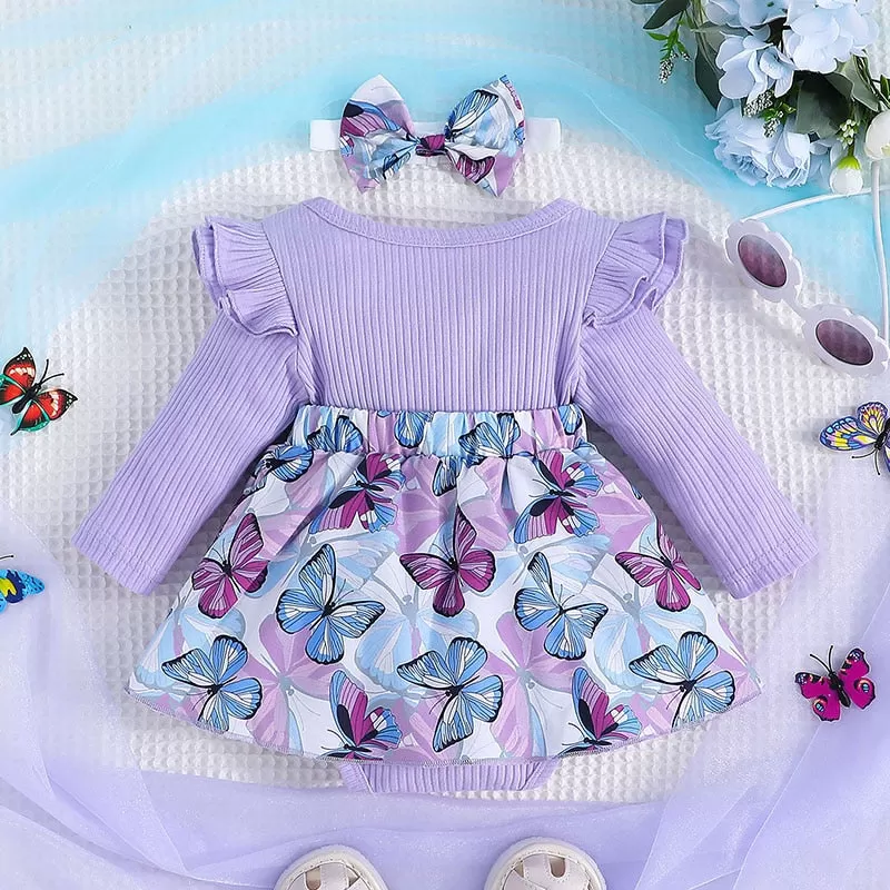 BUTTERFLY Lavender Romper Dress