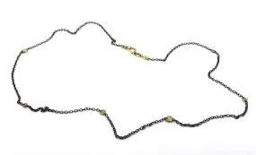 Cable Chain Necklace with Gold Pebbles