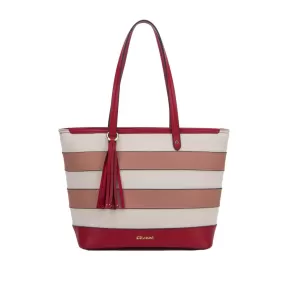 Cancun Striped Canvas Tote Handbag