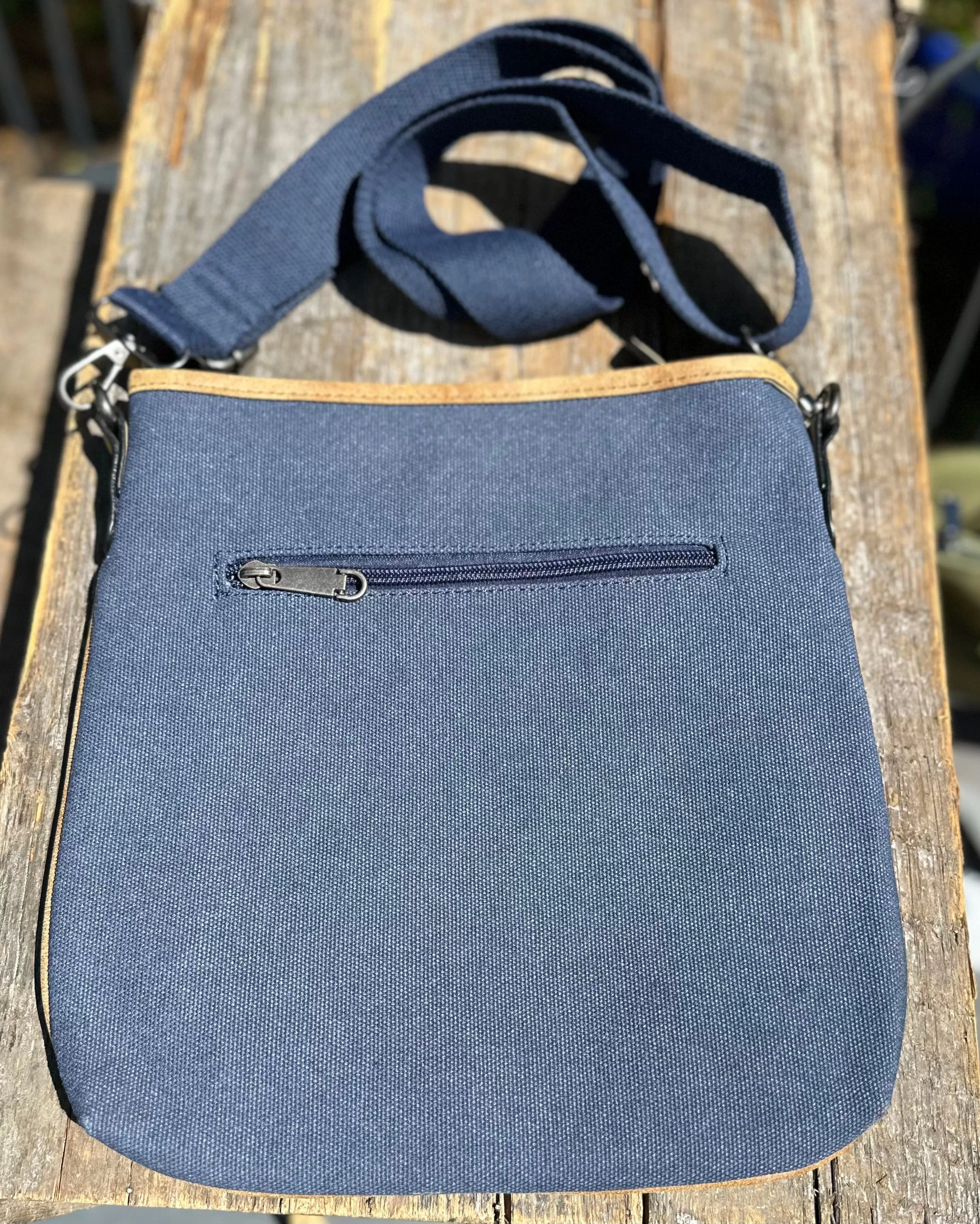 Canvas Star Messenger Bag - Navy