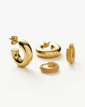 Chubby & Baya Hoop Earring Set | 18ct Gold Plated Vermeil