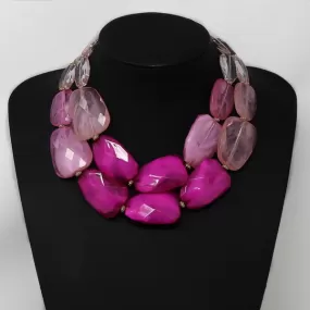 Chunky Marble Layered Short Necklace