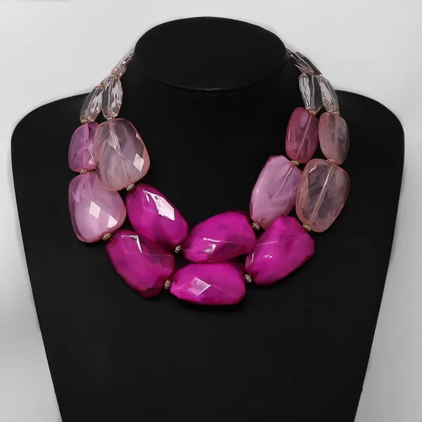 Chunky Marble Layered Short Necklace