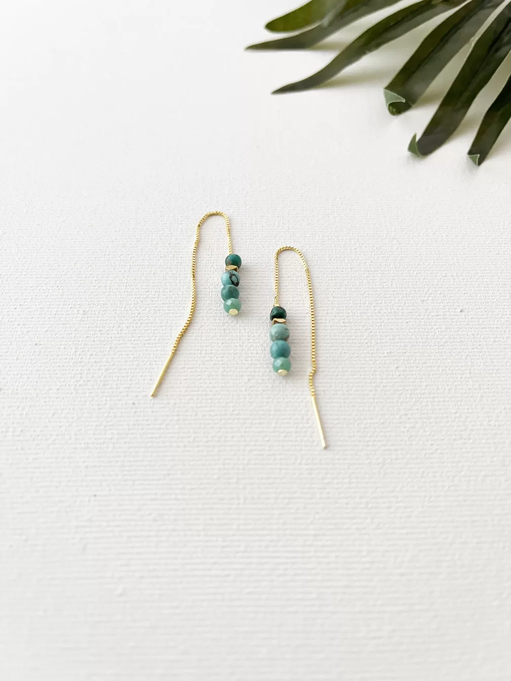 confetti threader earrings - turquoise mix I