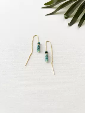 confetti threader earrings - turquoise mix I