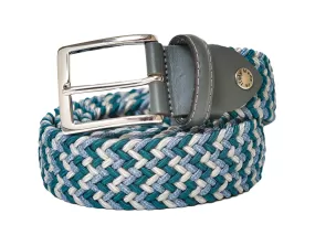 Cotton Stretch Belt Teal/White/Light Blue