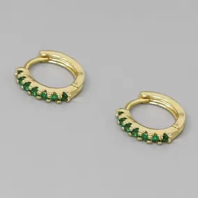 CZ Pave Basic Huggie Hoop Earrings