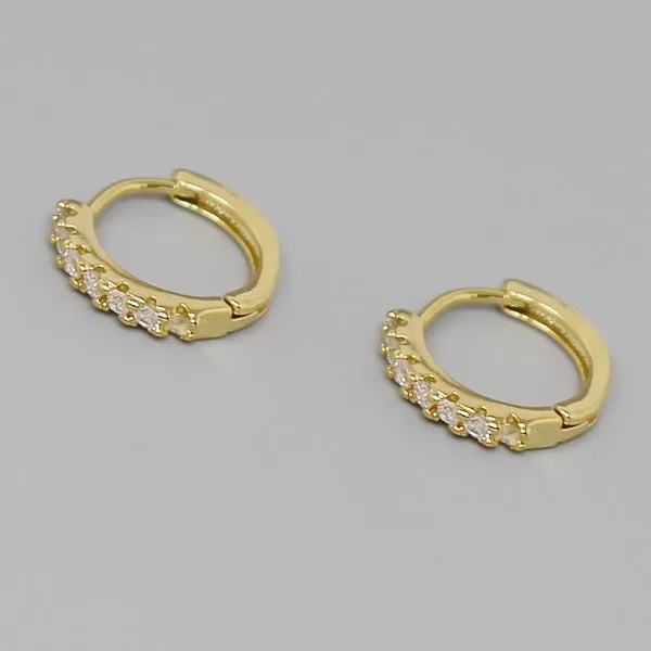 CZ Pave Basic Huggie Hoop Earrings