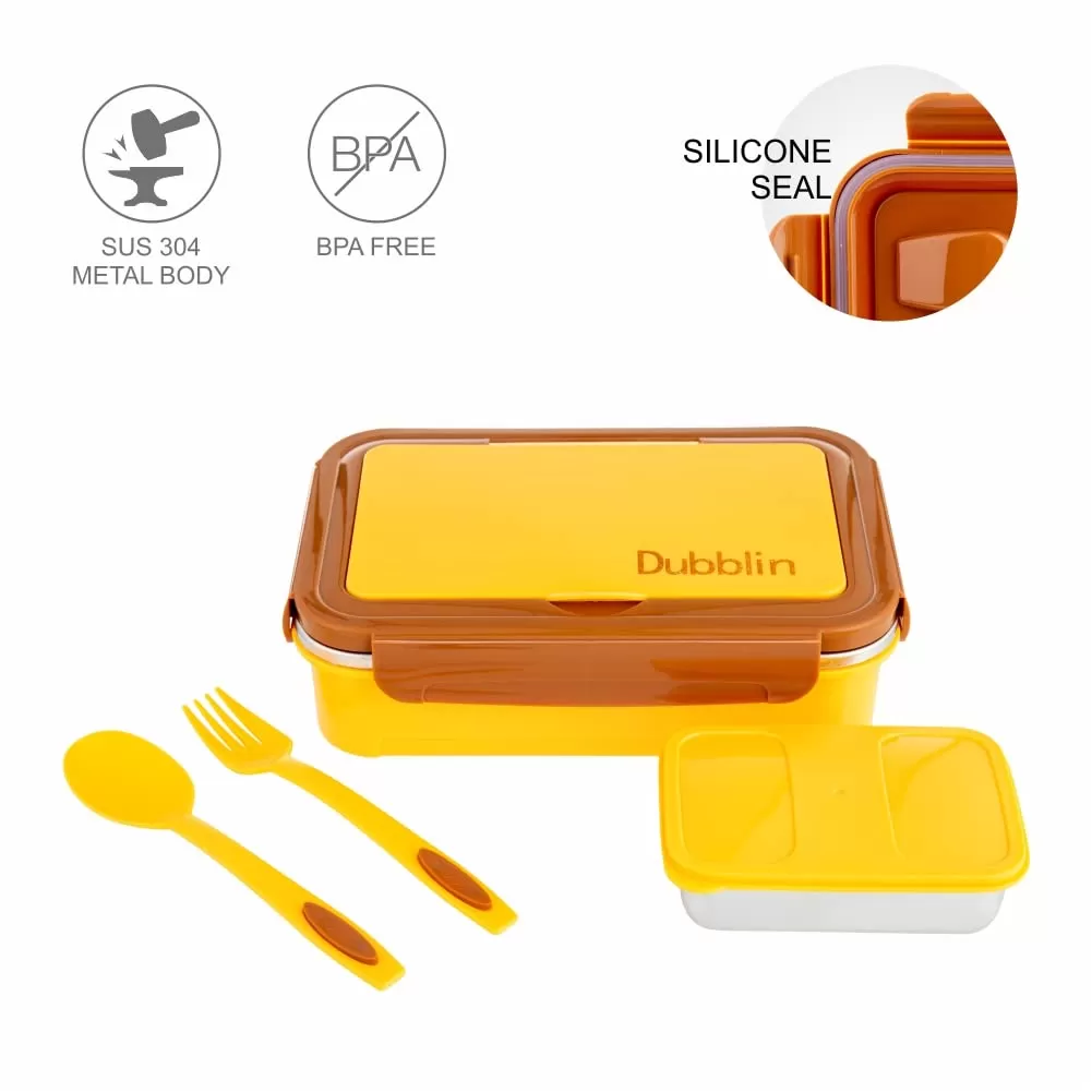 Dubblin Buffet Stainless Steel Lunch Box clip type with inner container