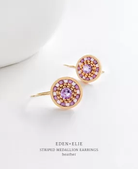 EDEN   ELIE Striped Medallion drop earrings - heather