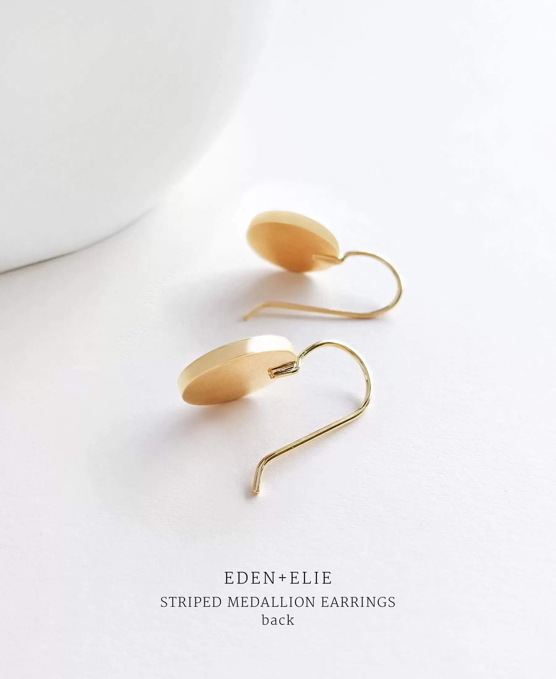 EDEN   ELIE Striped Medallion drop earrings - oyster