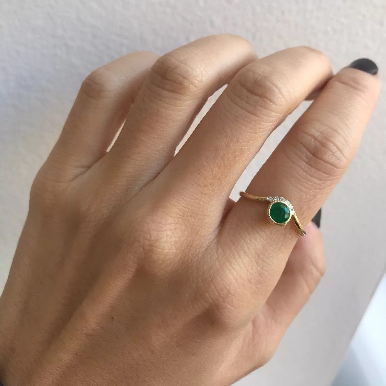 Emerald Wave Ring