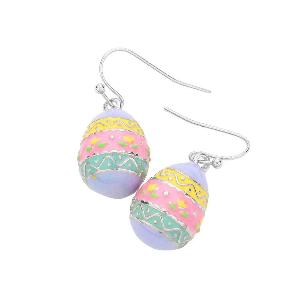 Enamel Easter Egg Dangle Earrings