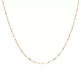 Flat Drawn Cable Chain Necklace | Solid 14k Gold