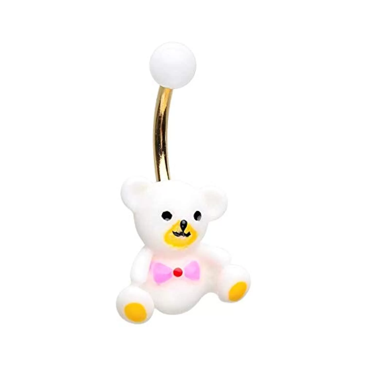 Golden Teddy Bear Non Dangle WildKlass Belly Button Ring