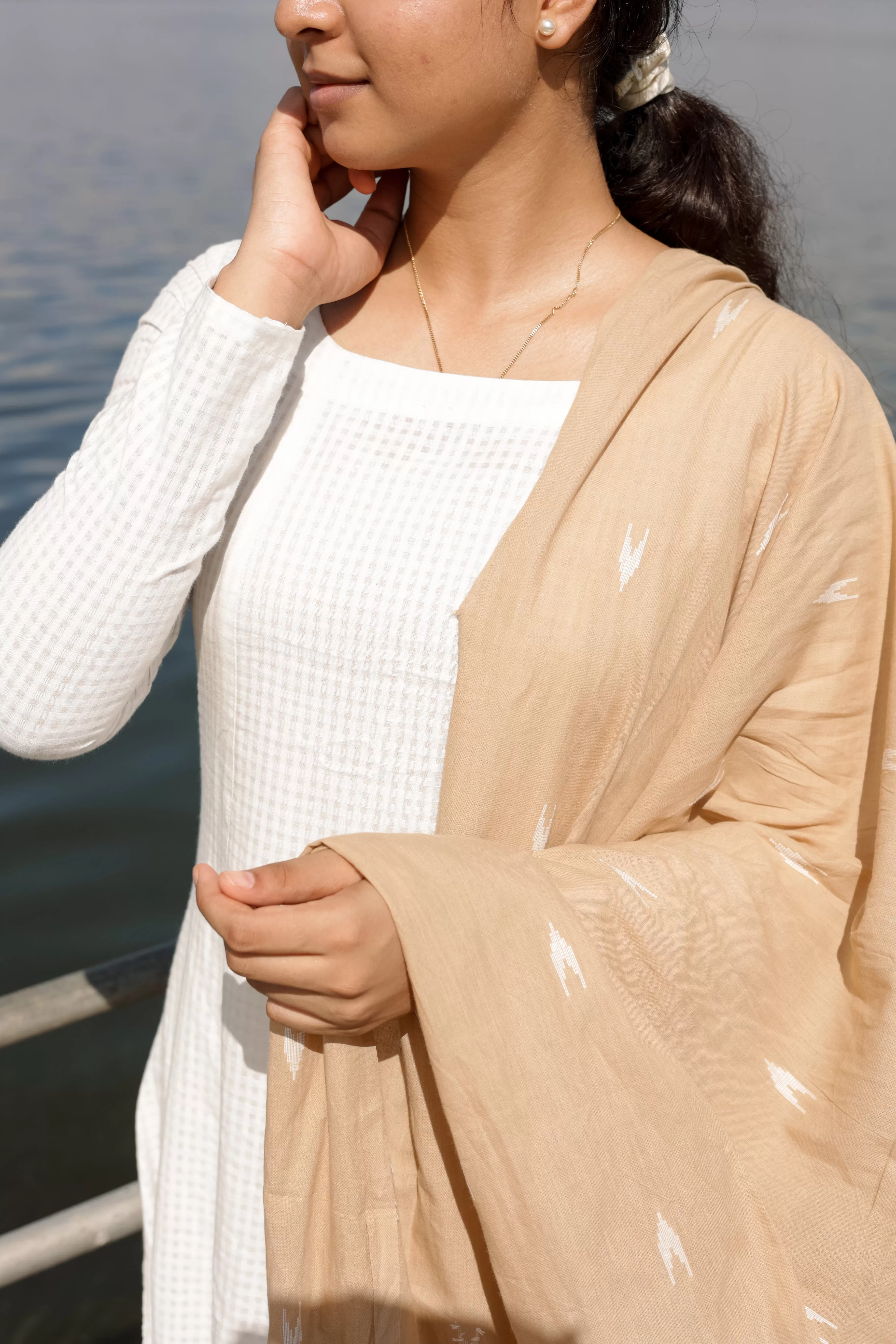 Jodi Simran White (Kurti Dupatta)