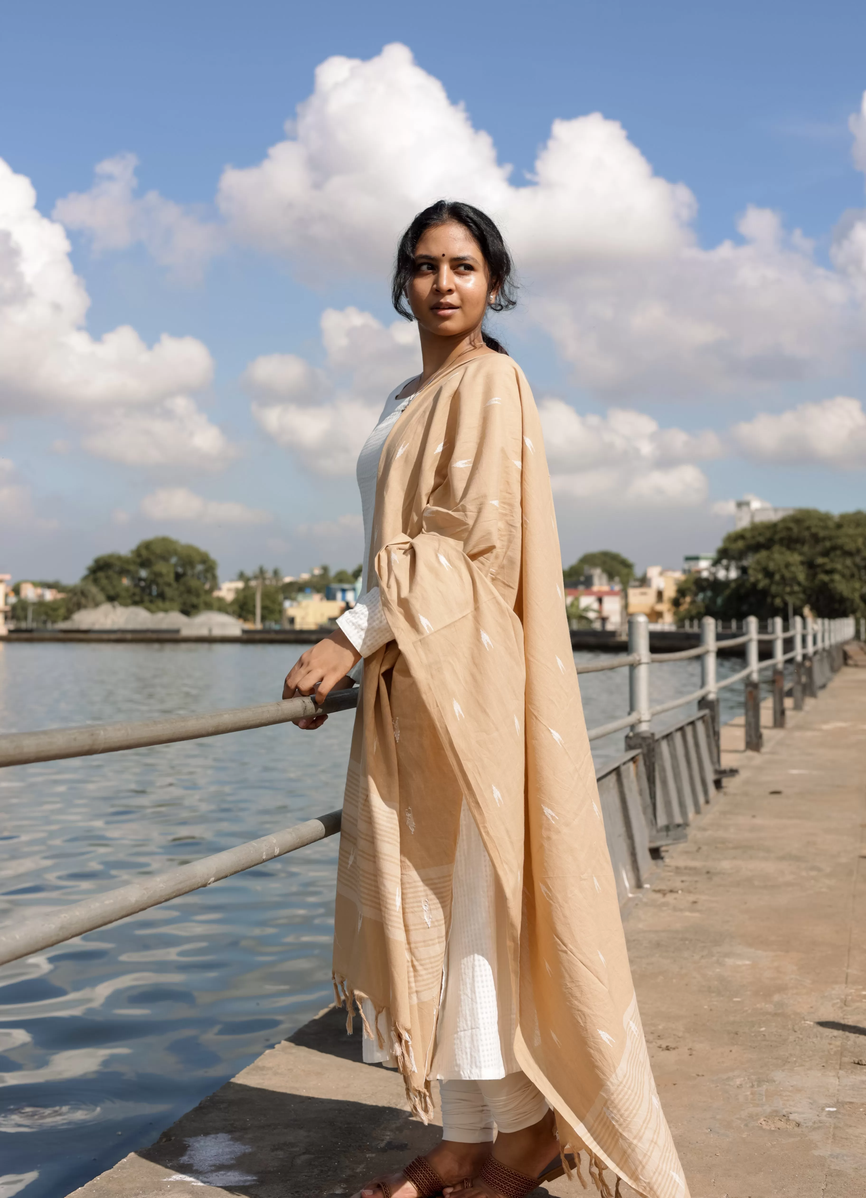 Jodi Simran White (Kurti Dupatta)