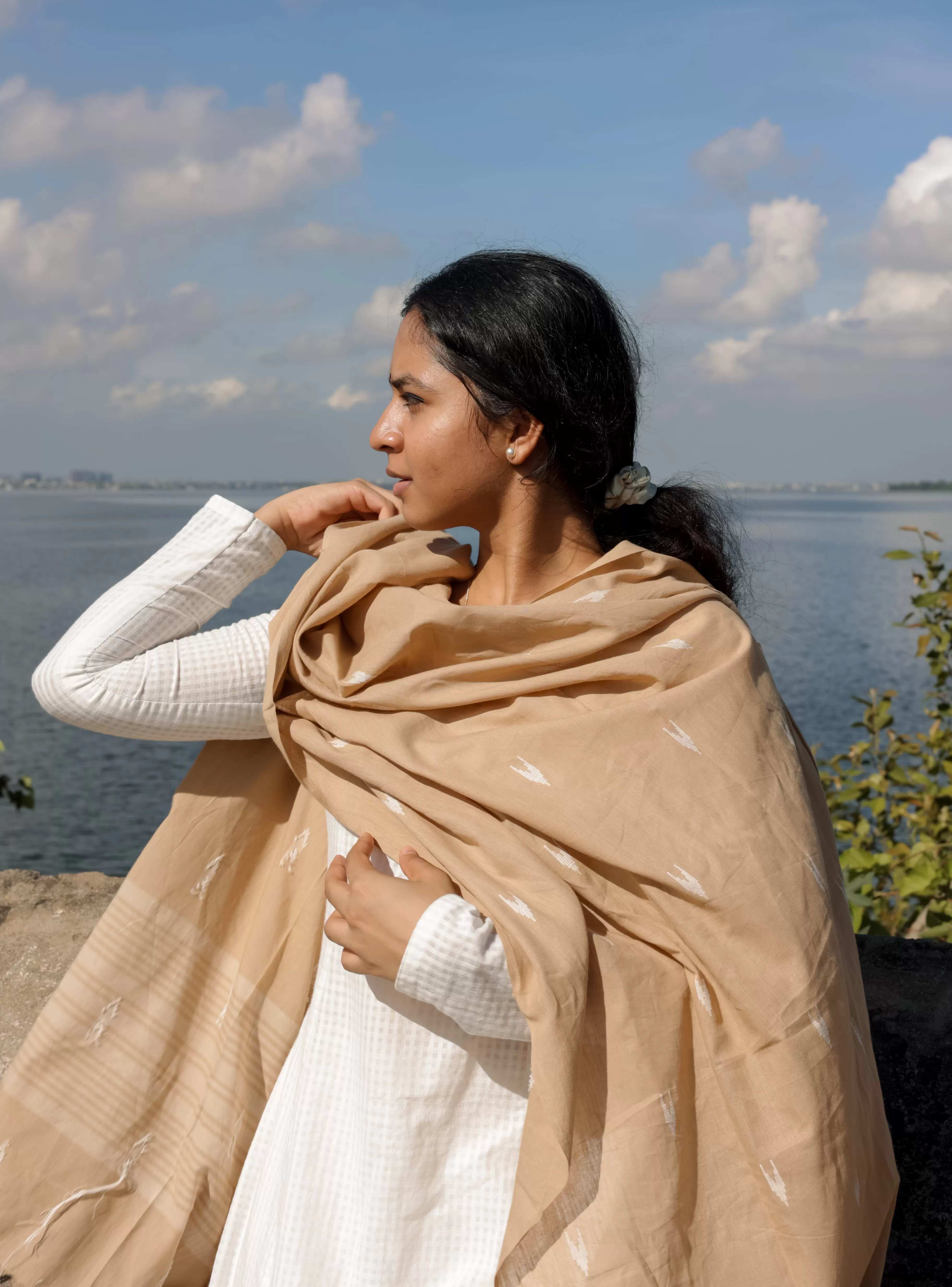 Jodi Simran White (Kurti Dupatta)