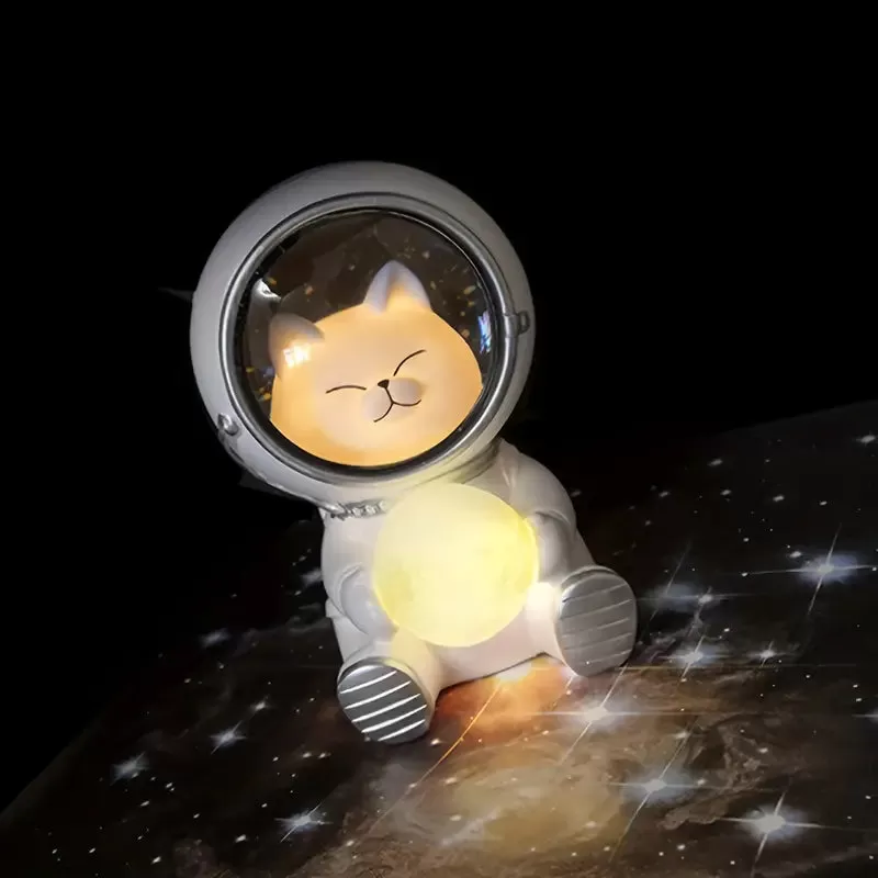 Kawaii Astronaut Cat Night Light