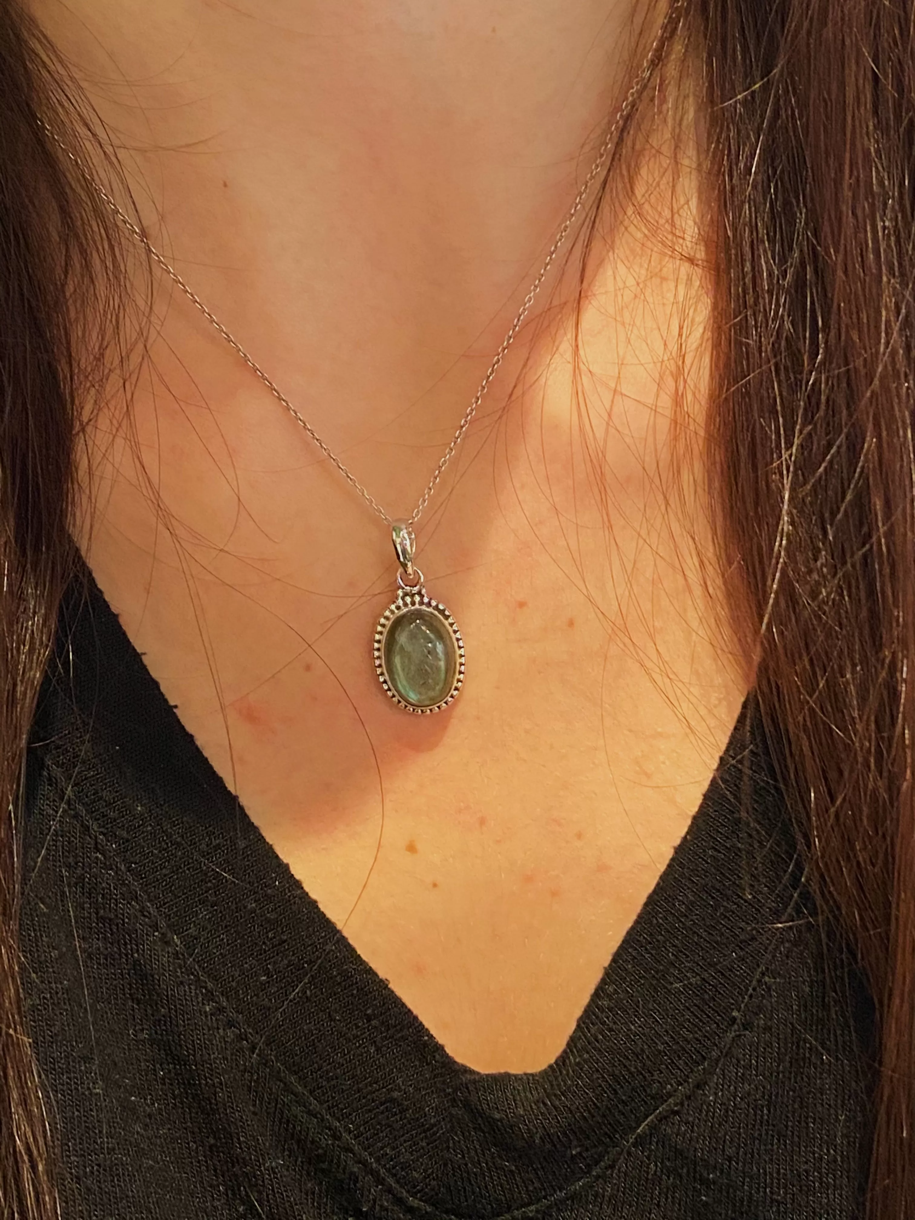 Labradorite Gala Pendant - XSmall Drop/Oval