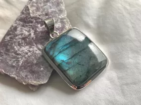 Labradorite Naevia Pendant - Large Square