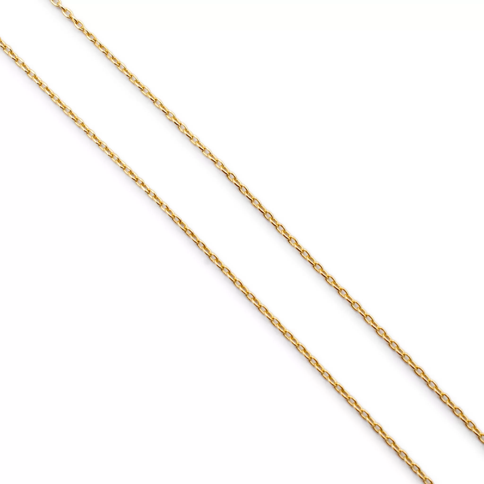 Ladies 14K Yellow Gold Petite Diamond Bezel Pendant Necklace