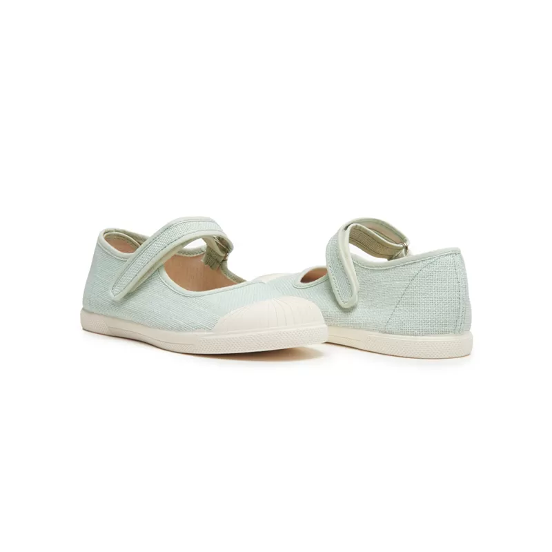 Linen Mary Jane Sneakers in Mint