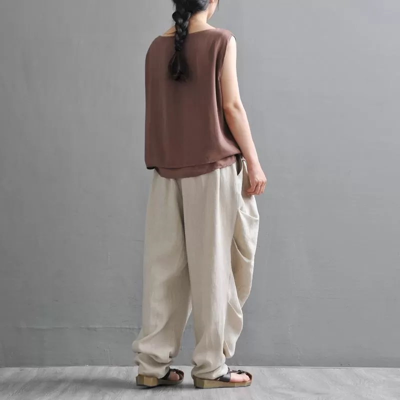 Linen Women's Summer Loose Casual Trousers Pants