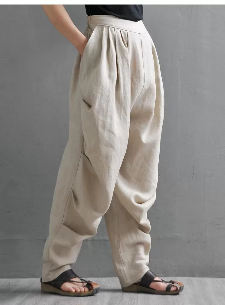 Linen Women's Summer Loose Casual Trousers Pants