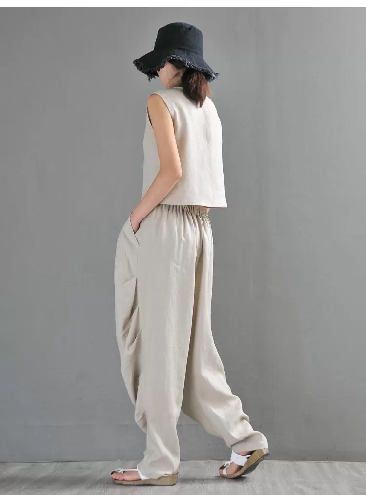 Linen Women's Summer Loose Casual Trousers Pants